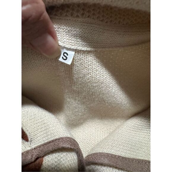 Embroidered wool blend dress large button front one deep pocket S - Picture 3 of 7